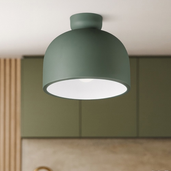 Plafoniera moderna verde bianco yelmo perenz illuminazione