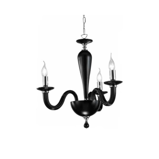 Lampadario camera da letto ondaluce lp ravel 3 bracci e14 vetro nero