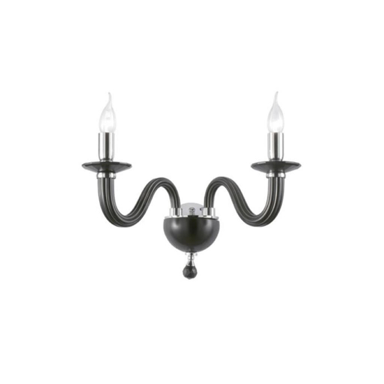 Applique per camera da letto ondaluce ravel 2 luci vetro nero