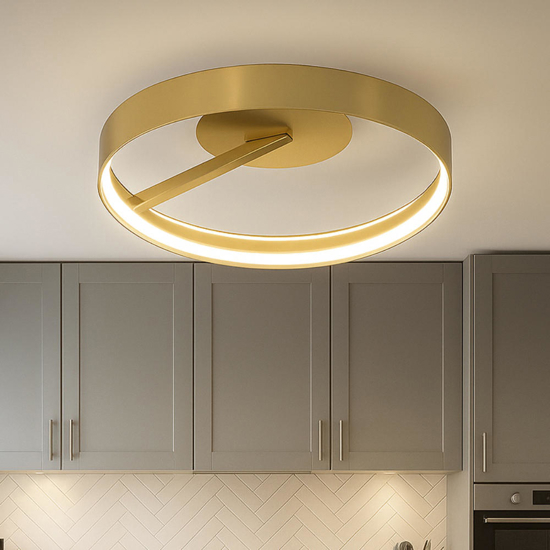 Plafoniera da cucina rotonda oro champagne led cct top light malika
