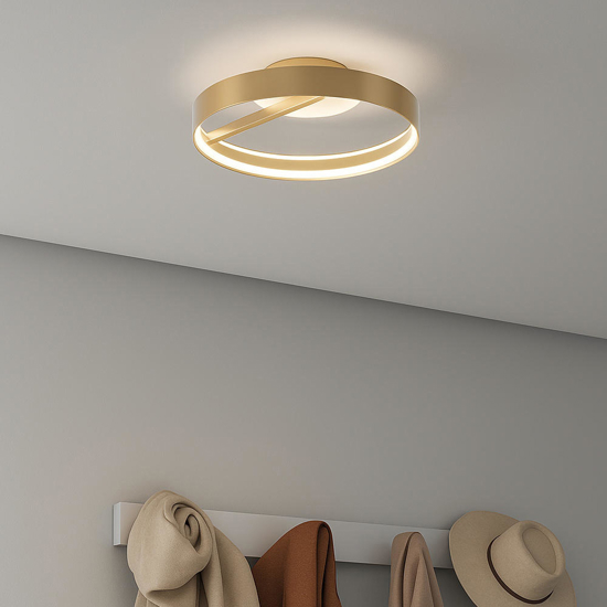 Plafoniera da cucina rotonda oro champagne led cct top light malika