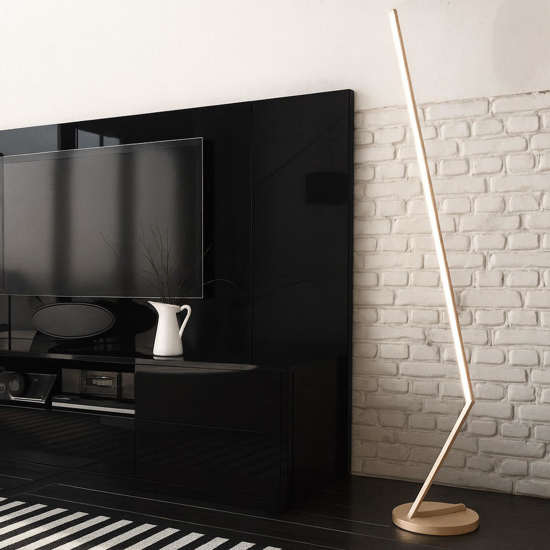 Top light piantana led twig oro champagne 32w cct 3000k 4000k dimmerabile moderna