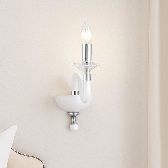 Applique classica per camera da letto ap gala una luce bianca