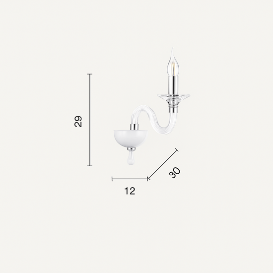 Ap gala ondaluce applique da parete classica vetro trasparente e mteallo oro