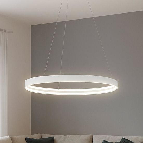 Lampadario moderno top light malika bianco rotondo led 56w cct 3000k-4000k-6000k