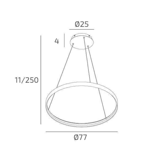 Top light lampadario da cucina malika anello oro champagne led 56w cct