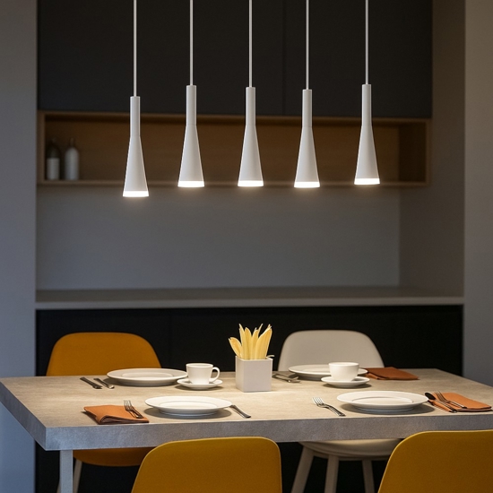 Lampadario per tavolo da pranzo perenz cone bianco led 3000k