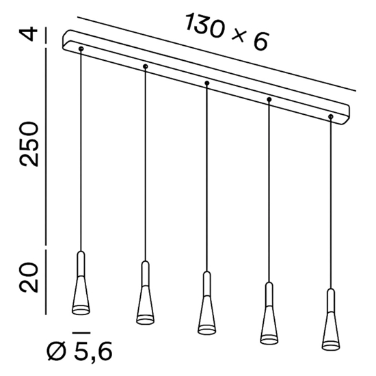Lampadario per tavolo da pranzo perenz cone bianco led 3000k