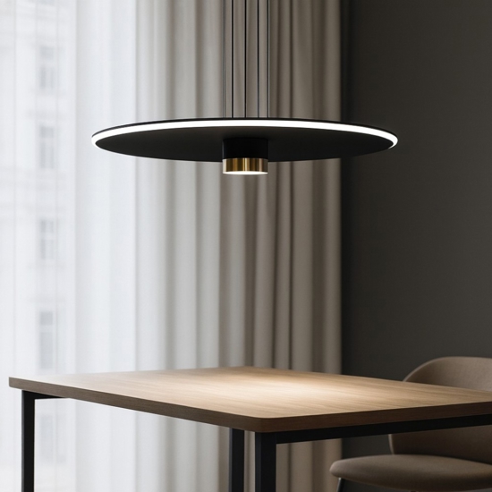 Lampadario per tavolo da pranzo perenz stream nero oro led 50w 3000k