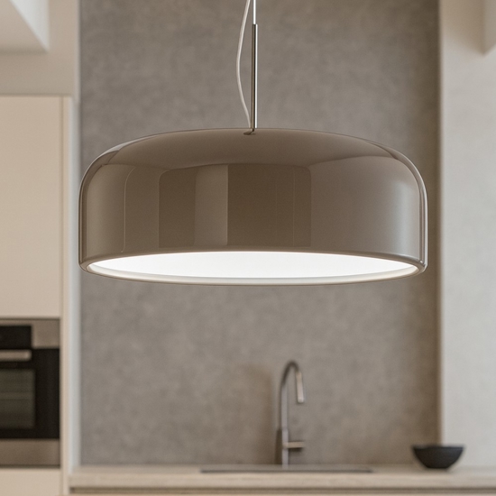 Lampadario grigio tortora led 30w cct per cucina perenz velia