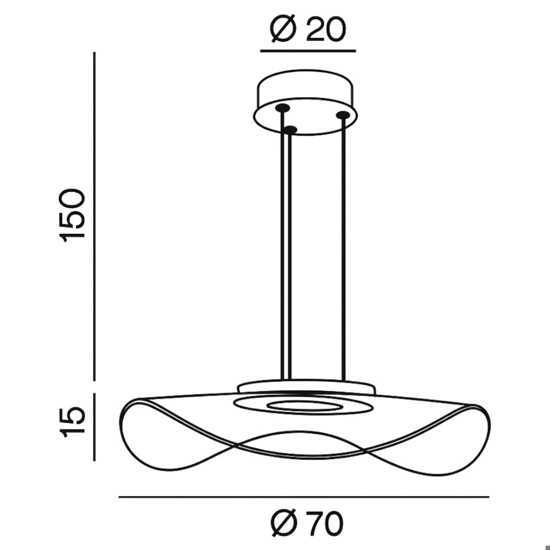 Lampadario per cucina moderna led 45w 3000k medusa perenz