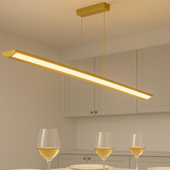 Lampadario orizzontale per tavolo cucina oro led 42w cct top light malika
