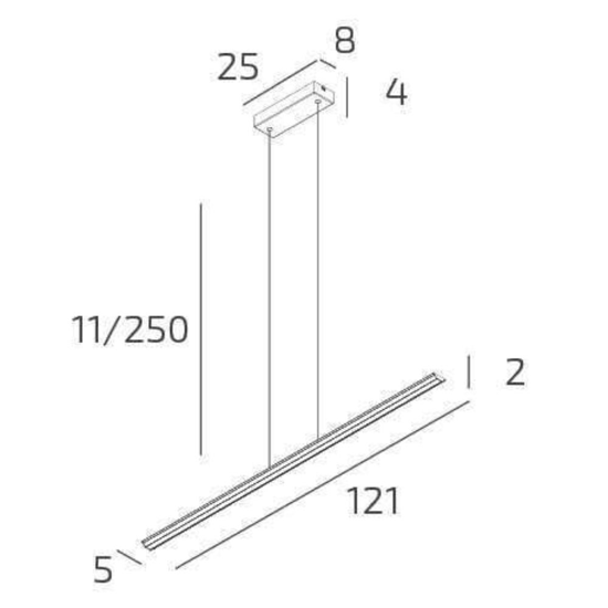 Lampadario orizzontale per tavolo cucina oro led 42w cct top light malika