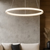 Lampadario edge perenz bianco anello led 86w 3000k design moderno