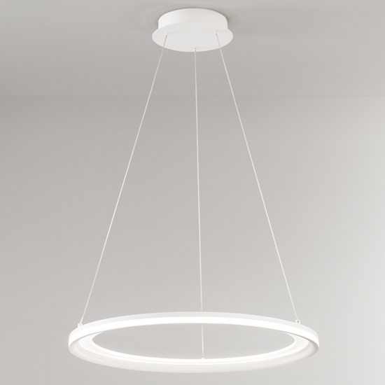 Lampadario edge perenz bianco anello led 86w 3000k design moderno