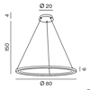 Lampadario edge perenz bianco anello led 86w 3000k design moderno