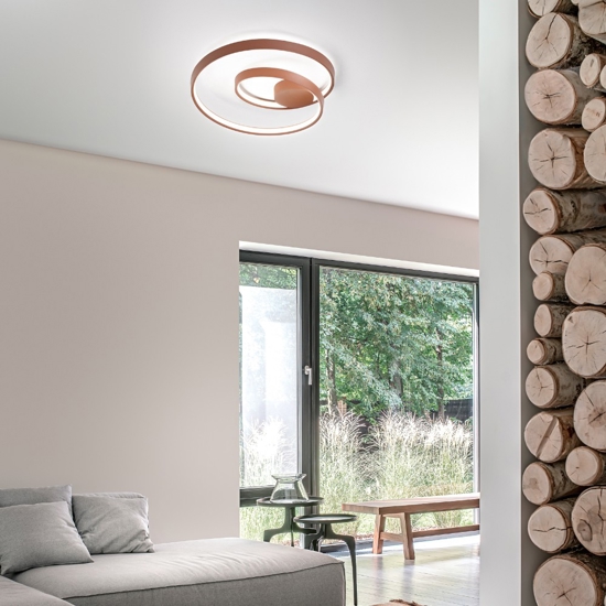 Plafoniera ritmo cannella opaco moderna led cct perenz illuminazione