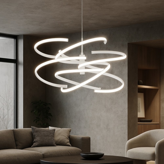 Lampadario nest perenz led 80w cct bianco per soggiorno moderno