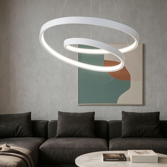 Lampadario design moderno led 70w cct ritmo perenz illuminazione