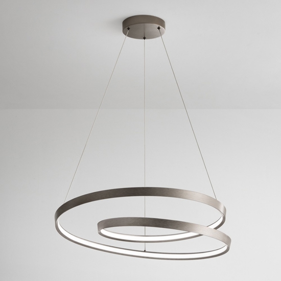 Lampadario moderno ritmo perenz led 55w cct grigio per soggiorno