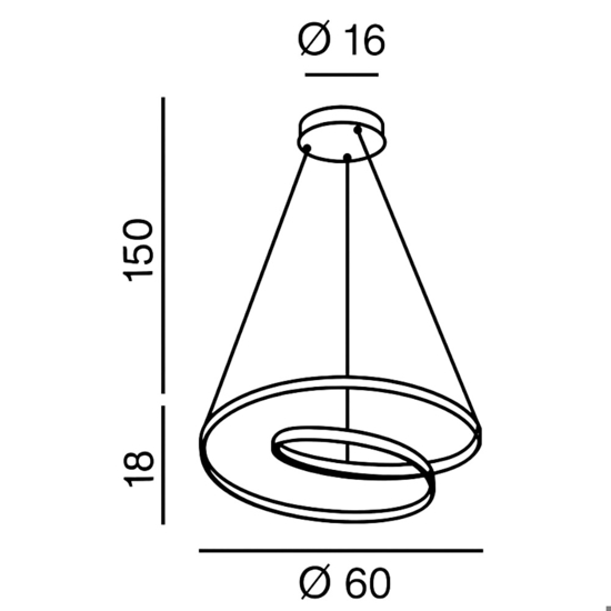Lampadario moderno ritmo perenz led 55w cct grigio per soggiorno