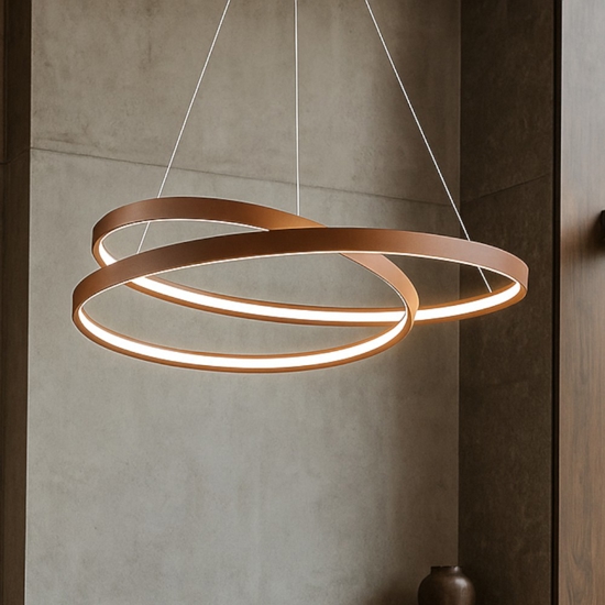 Lampadario ritmo perenz led 55w cct cannella per soggiorno moderno