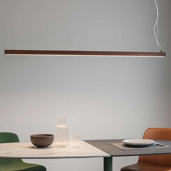 Lampadario per tavolo sala da pranzo link perenz marrone metallizzato