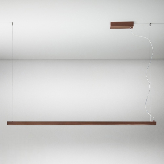 Lampadario per tavolo sala da pranzo link perenz marrone metallizzato