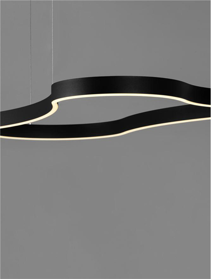 Lampadario moderno design nero 120 cm led 3000k dimmerabile