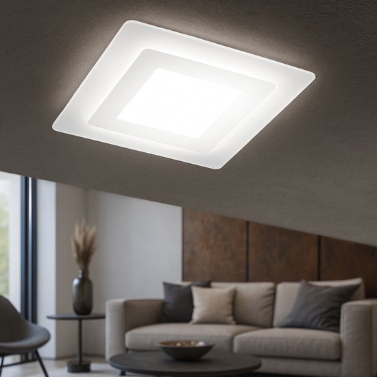 Plafoniera quadrata led 45w cct moderna perenz bend