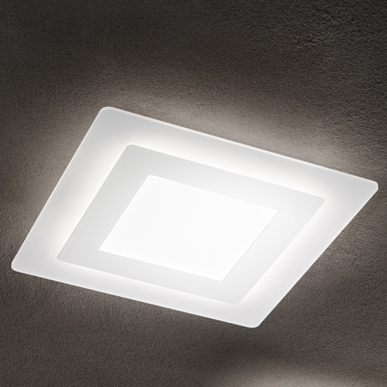 Plafoniera quadrata led 45w cct moderna perenz bend