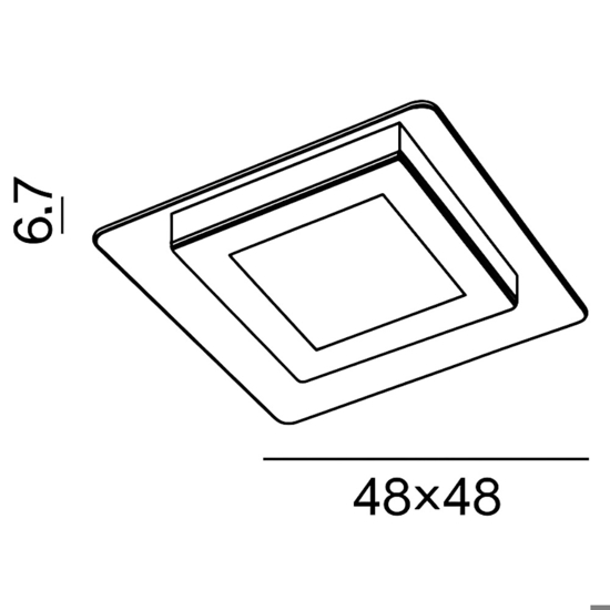 Plafoniera quadrata led 45w cct moderna perenz bend