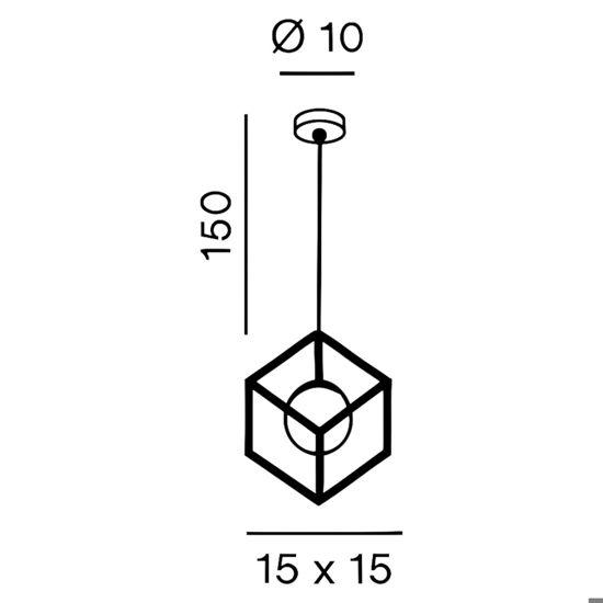 Lampada a sospensione cube nero 15cm perenz illuminazione