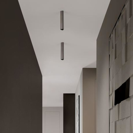 Faretto da soffitto moderno nickel led 3000k h30 cm