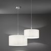 Lampadario camera moderna cilindro di tessuto bianco 40cm round hotel perenz