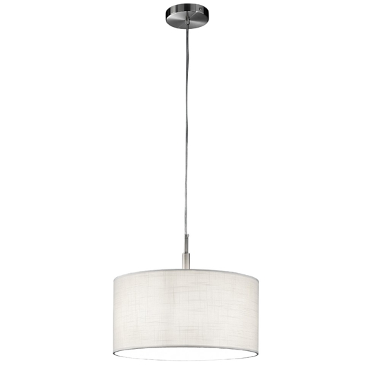 Lampadario cilindro tessuto 50cm bianco round hotel perenz