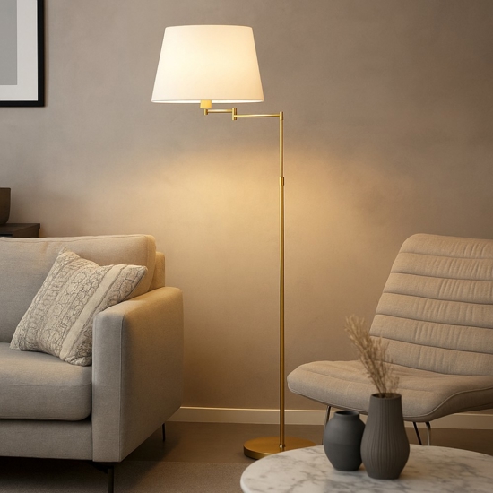 Piantana lampada da terra oro crane perenz per salotto