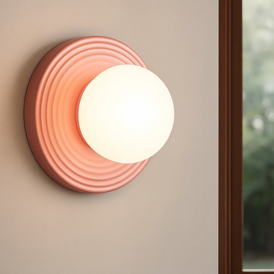 Applique da parete in ceramica arancio lucido perenz illuminazione ceramic