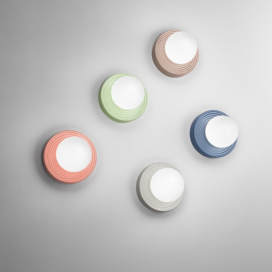 Applique da parete in ceramica arancio lucido perenz illuminazione ceramic