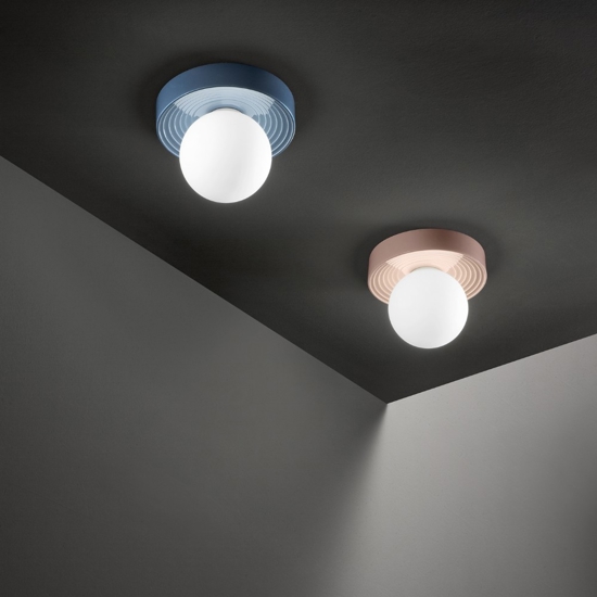 Applique da parete in ceramica arancio lucido perenz illuminazione ceramic