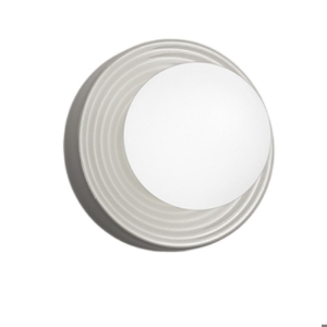 Applique ceramica grigio lucido sfera di vetro perenz ceramic