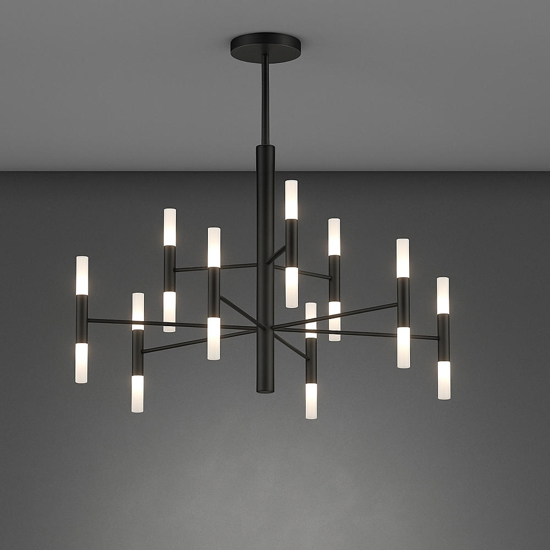 Top light lampadario space nero design moderno per soggiorno