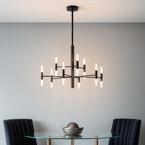 Top light lampadario space nero design moderno per soggiorno