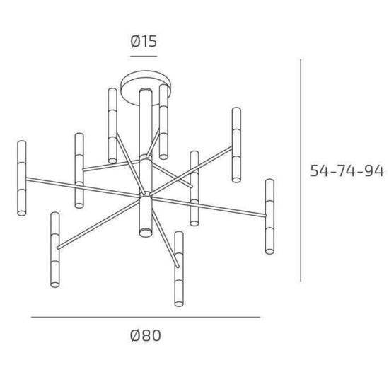 Top light lampadario space nero design moderno per soggiorno
