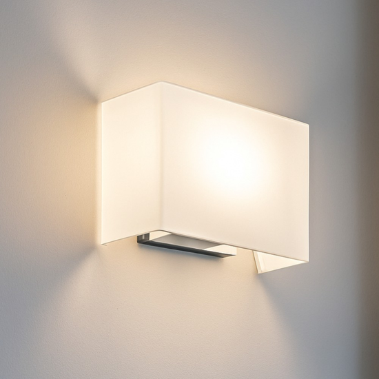 Applique da parete rettangolare tessuto bianco para hotel perenz