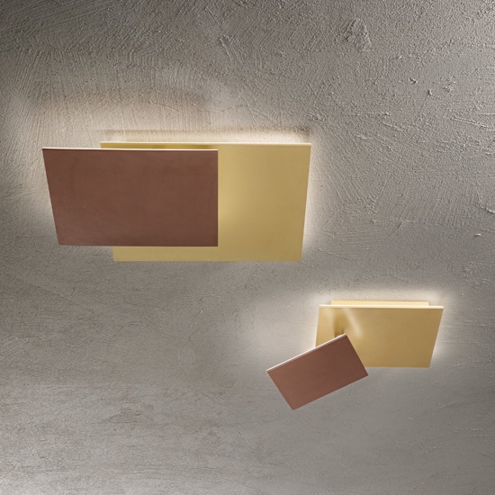 Plafoniera post perenz illuminazione led 48w 3000k marrone oro moderna