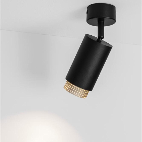 Faretto orientabile da soffitto orientabile nero oro gu10