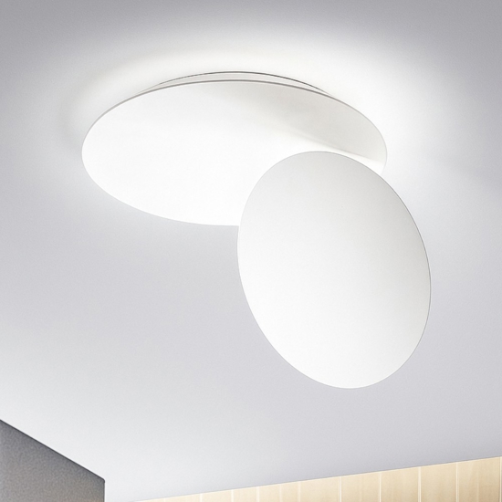 Plafoniera drum bianca led 33w 3000k moderna per soggionro