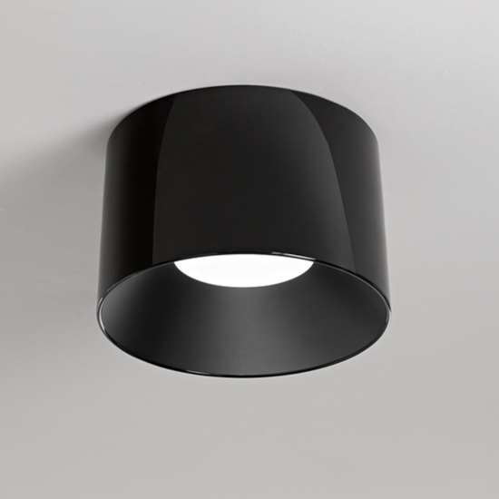 Plafoniera nera per cucina hole led 24w cct moderna perenz