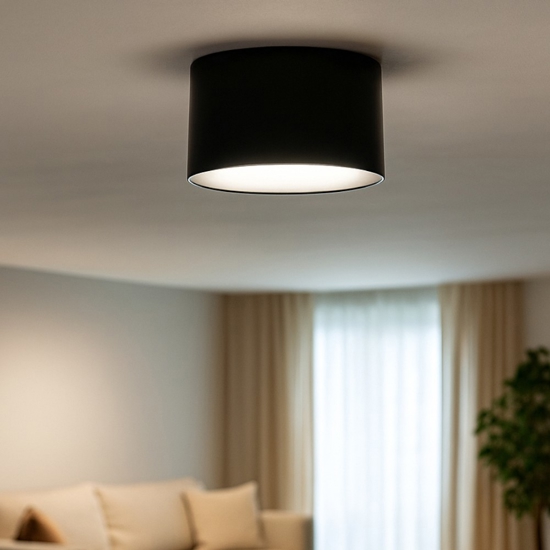 Plafoniera nera per cucina hole led 24w cct moderna perenz